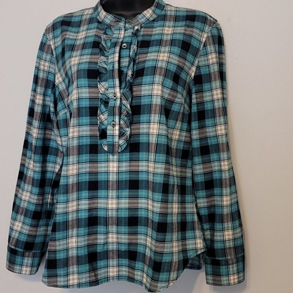 Talbots plaid shirt size 10 petite